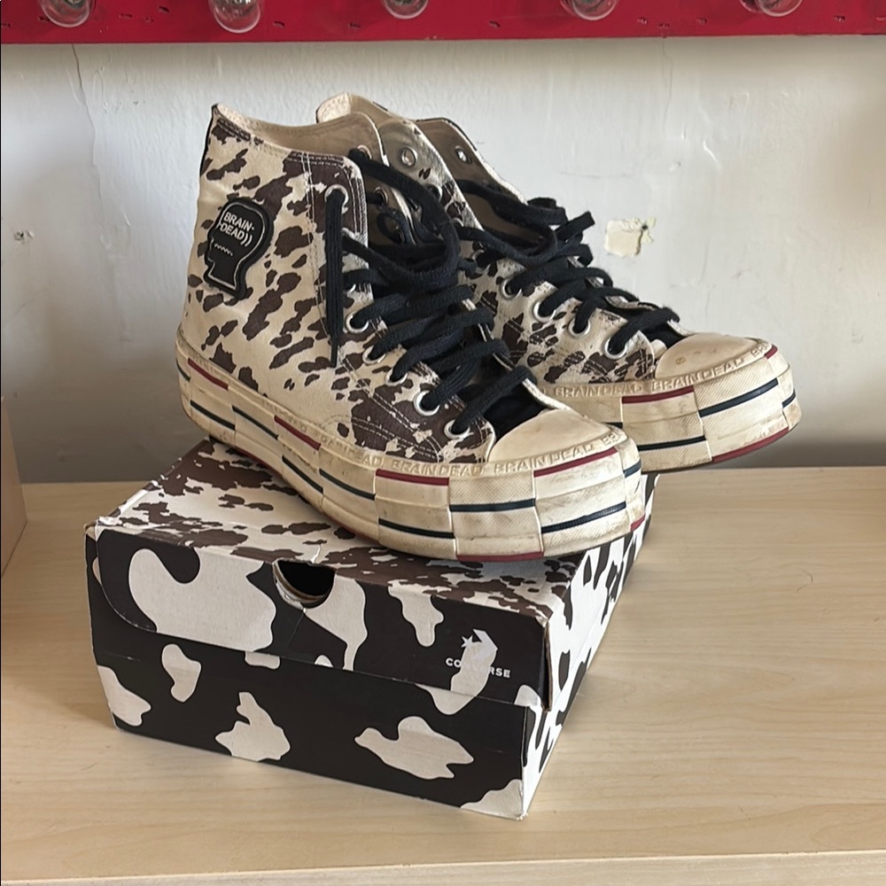 Brain Dead X Converse cow print sneakers